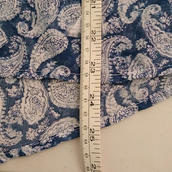 ALTAR'D STATE BOHO, COTTAGECORE, DENIM BLUE PAISLEY, LONG SLEEVE BLOUSE - Picture 7 of 9